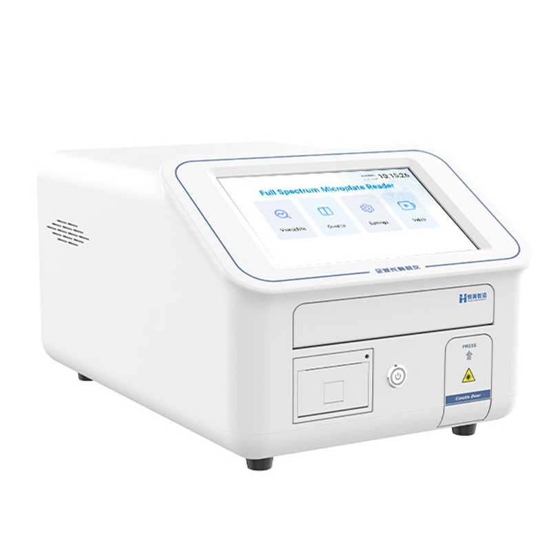 HM-96Q microplate reader used in multi-industry laboratory applications including pharmaceutical and food safety testing