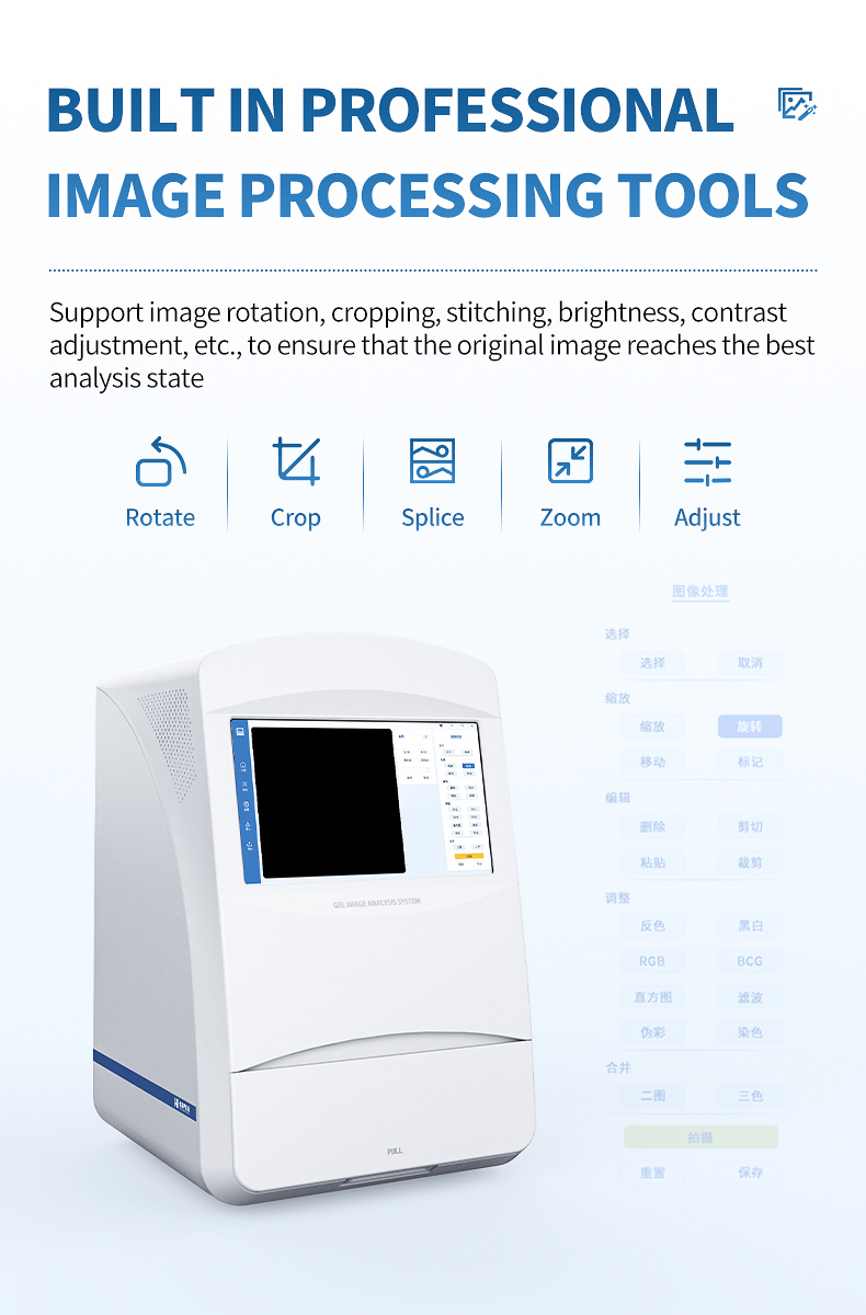 Image processing toolkit for rotate crop splice zoom and analysis functions